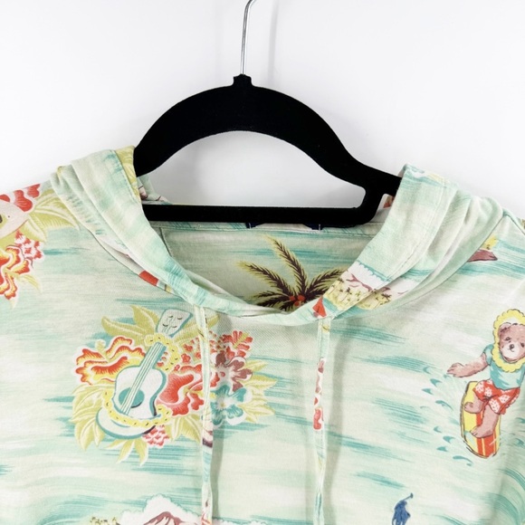 ✅ Polo Ralph Lauren Hula Girl Surf Hawaiian Bear Light Hoodie Sweatshirt Sz LG - Picture 2 of 11